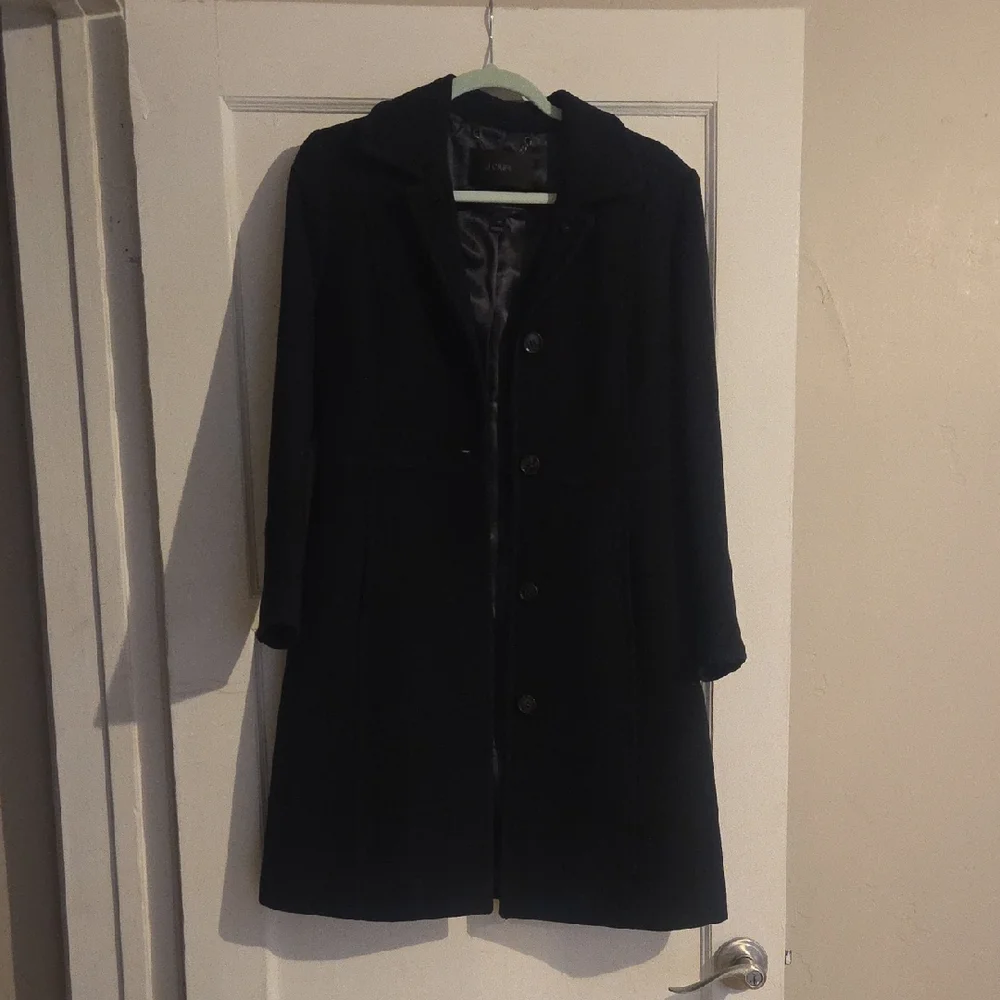 J. Crew Black Wool Long Coat - Picture 4 of 16
